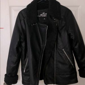 Black leather faux jacket